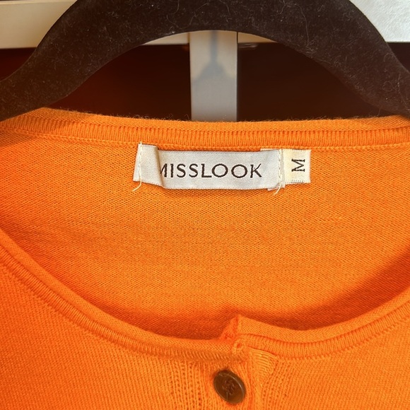 Vintage Misslook orange button up long sleeve cardigan size M - Picture 2 of 3